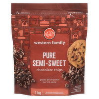 Western Family - Pure Semi-Sweet Chocolate Chips, 1 Kilogram