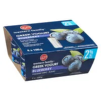 Western Family - Greek Yogurt Blueberry, 2% M.F., 4 Each