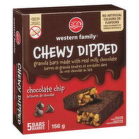 Western Family - Dipped Chocolate Chip Granola Bars, 156 Gram