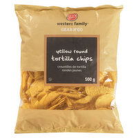 Western Family - Tortilla Chips, Yellow Round, Grab N'Go, 500 Gram