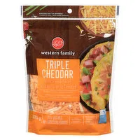 Western Family - Triple Cheddar Shredded Cheese Blend, 320 Gram