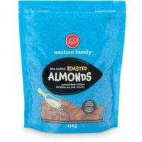 Western Family - Sea Salted Roasted Almonds, 454 Gram