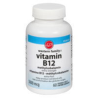 Western Family - B12 Methylcobalamin Extra Strength 5000mcg, 60 Each