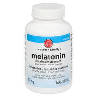 Western Family - Melatonin Maximum Strength Dual Action 10mg, 60 Each
