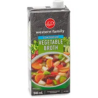 Western Family - Vegetable Broth - Low Sodium, 946 Millilitre