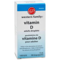 Western Family - Vitamin D Adult Droplets 1000 IU, 15 Millilitre