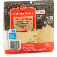 Western Family - Old White Cheddar Cheese Slices, 220 Gram