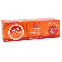 Western Family - Deep Orange Sparkling Water, 355mL Cans