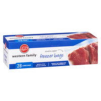 Western Family - Freezer Bags - Large, 28 Each