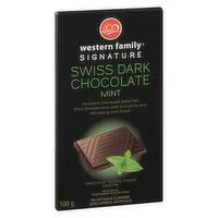 Western Family - Signature Swiss Dark Chocolate - Mint, 100 Gram