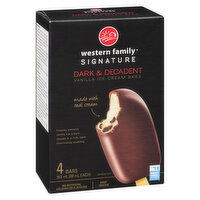 Western Family - Signature Vanilla Ice Cream Bars - Dark & Decadent, 4 Each