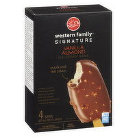 Western Family - Ice Cream Bars - Vanilla Almond, 4 Each