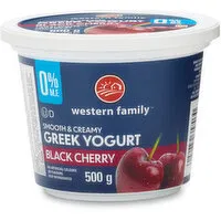 Western Family - Greek Yogurt Smooth & Cream Black Cherry, 0% M.F.