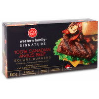 Western Family - Canadian Angus Beef Square Burgers, 6 Each