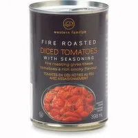 Western Family - Signature Fire Roasted Diced Tomatoes with Seasoning, 398 Millilitre