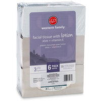 Western Family - Lotion Facial Tissue, 6 Each