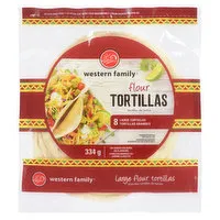 Western Family - Flour Tortillas - 8 Large, 334 Gram