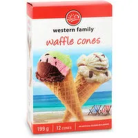 Western Family - Waffle Cones, 12 Each