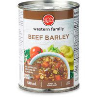 Western Family - Beef Barley Soup, 540 Millilitre