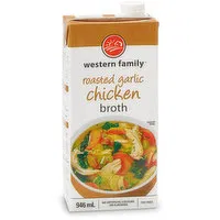 Western Family - Chicken Broth - Roasted Garlic, 946 Millilitre