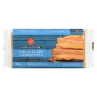 Western Family - Single Slices - Cheddar Style Process Cheese Product, 400 Gram