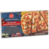 Western Family - Pepperoni, Mushroom & Bacon Flatbread, 370 Gram