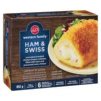 Western Family - Stuffed Chicken Breast Breaded, Ham & Swiss Cheese, 6 Each