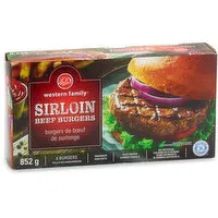 Western Family - Sirloin Beef Burgers, 6 Each