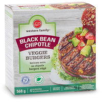 Western Family - Veggie Burgers - Black Bean Chipotle, 4 Each