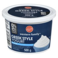 Western Family - Greek Style Yogurt Plain 9% M.F., 500 Gram