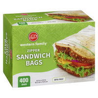 Western Family - Zipper Sandwich Bags, 400 Bags