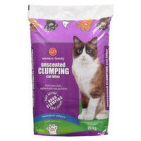 Western Family - Clumping Cat Litter, Unscented, 20 Kilogram