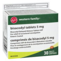 Western Family - Bisacodyl Tablet Laxative 5mg, 30 Each