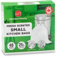 Western Family - Small White Scented Bags 25L, 48 Each