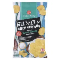 Western Family - Kettle Cooked Potato Chips, Sea Salt Malt Vinegar Flavoured, 200 Gram