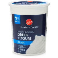 Western Family - Greek Yogurt Smooth & Creamy Plain, 2% M.F., 1.36 Kilogram