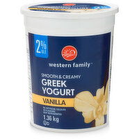 Western Family - Greek Yogurt Vanilla, 2% M.F., 1.36 Kilogram