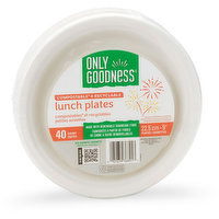 Only Goodness - Compostable Lunch Plates, 9in, 40 Each