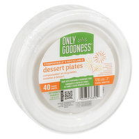 Only Goodness - Compostable Dessert Plates, 7in, 40 Each