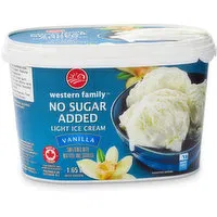 Western Family - Vanilla LIght Ice Cream, No Sugar Added, 1.65 Litre