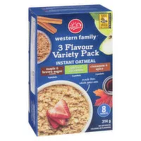 Western Family - Instant Oatmeal 3 Flavour Variety, 314 Gram