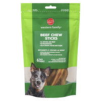 Western Family - Dog Treats, Beef Chew Sticks, 6 Each