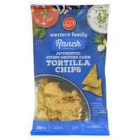 Western Family - Ranch Flavoured Authentic Stone Ground Corn Tortilla Chips, 300 Gram