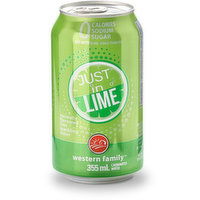 Western Family - Sparkling Water, Just in Lime, 355 Millilitre