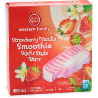 Western Family - Strawberry Vanilla Smoothie Kefir Style Bars, 480 Millilitre