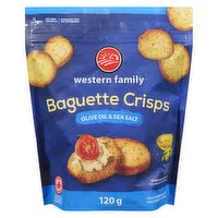 Western Family - Baguette Crisps Olive Oil & Salt, 120 Gram