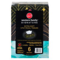Western Family - Facial Tissue 3 Ply Multipack 6, 6 Each