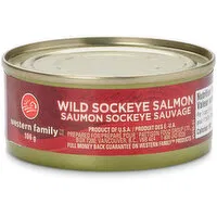 Western Family - Wild Sockeye Salmon, 106 Gram