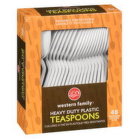 WF - Heavy Duty Plastic Teaspoons, 48 Each