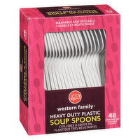 WF - Heavy Duty Plastic Soup Spoons, 48 Each